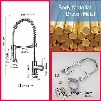 ULA латунный кухонный смеситель, выдвижной смеситель для кухни, вращающийся на 360 градусов, гибкий смеситель для горячей и холодной воды, смеситель для раковины G1/2