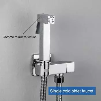 ULA Латунный смеситель для биде Золотой ручной распылитель для унитаза и биде Гигиенический душ Смесители для унитаза Одиночный кран холодной воды Самоочищающийся серебряный