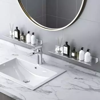 ULA серебристая/матовая черная настенная полка, полки для ванной комнаты, аксессуары для ванной комнаты, 30-50 см, современная кухонная полка для хранения душа, ванны 30cm серебряный