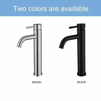 ULA Высокий смеситель для раковины для ванной комнаты, монтируемый на палубе, смесители для раковины с горячей и холодной водой, кран для раковины с одной ручкой серебряный