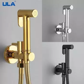 ULA Золотой Черный Смеситель Для Биде Латунный Смеситель Для Унитаза Набор Распылителей Для Биде Портативный Опрыскиватель Для Биде Насадка Для Душа Одиночный Кран Холодной Воды серебряный