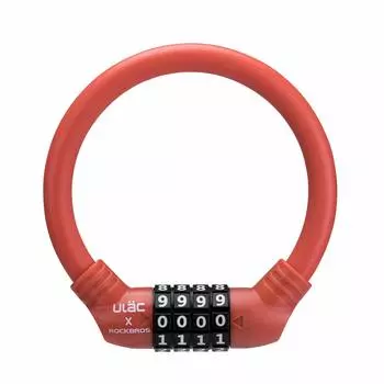 ULAC Bicycle Cable Lock for Cross 12mm 3 PIN Code Bikes, Lightweight, Diameter, Anti-Theft, Durable, Cut-Resistant, Colors, 4-Digit оранжевый