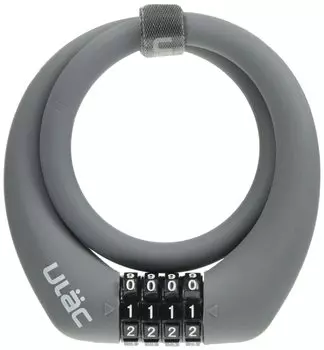 Ulac Bicycle Key Silicone Steel Cable Lock PRAGUE Gray SC-1