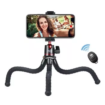 ULANZI Smartphone Tripod SLR Wiggle Tripod Bluetooth Remote Control Hot Shoe Screw for Magic Arm with Smartphone Holder Selfie Flexible Tripod Fixed