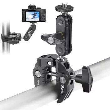 Ulanzi Super Clamp Ball Head Arm Crab Scissor Clamp Magic Arm 360 Degree Rotation Inch Screw Lighting Equipment Fixed Desk Bike Best Angle Compatible