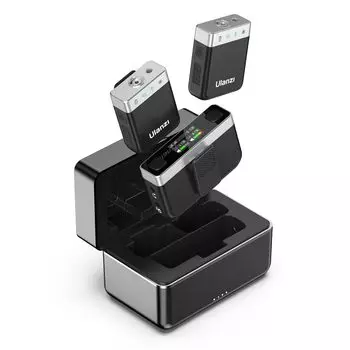 Ulanzi Wireless Pin Lavalier 200M Передача 20 часов 3 аудиовхода Шум Мгновенный автоматический чехол для хранения и зарядки Совместимость с веб-встречами