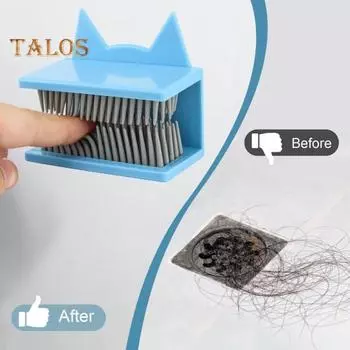 Улавливатель волос для душа, настенный, прочный, силиконовый, предотвращает засорение слива, съемный, для ванной комнаты, для ванны, ловушка для волос синий