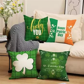 улица. Чехол для подушки из хлопка и льна на День Святого Патрика, наволочка для дивана, домашний декор 45 см One Size
