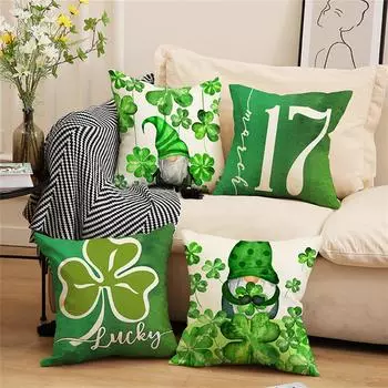 улица. Чехол на подушку из хлопка и льна ко Дню Святого Патрика, наволочка для дивана, домашний декор, 18 дюймов One Size