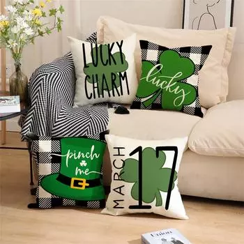 улица. Чехол на подушку из хлопка и льна ко Дню Святого Патрика, наволочка для дивана, домашний декор, 18 дюймов One Size
