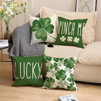 улица. Чехол на подушку из хлопка и льна ко Дню Святого Патрика, наволочка для дивана, домашний декор, 18 дюймов One Size