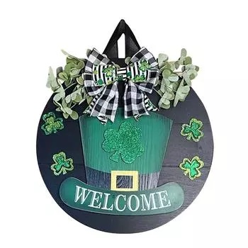 улица. День Святого Патрика Деревянная Дверная Вывеска Декор С Приветственными Надписями Для Настенного Праздничного Украшения One Size