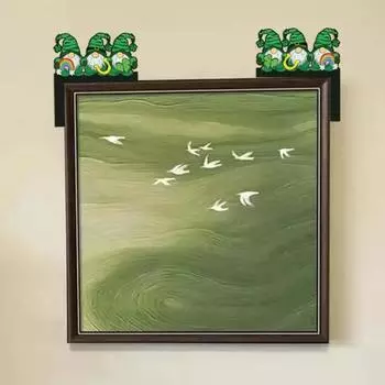 улица. День Святого Патрика Дверная рама Верхняя деревянная ирландская клеверная табличка на углу двери для домашнего офиса Спальня Весенний декор A