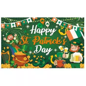 улица. День Святого Патрика Фон Ткань Ирландский Фестиваль Вечеринка Украшения Фон Баннер Баннер One Size