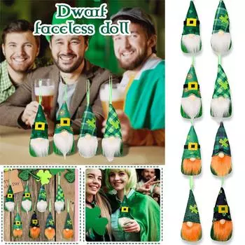 улица. День Святого Патрика Кукла в зеленой шляпе Ирландский фестиваль Фестиваль безликого старика