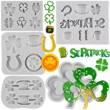 улица. Форма для помадки на день Святого Патрика, трилистник, силиконовые формы, четырехлистный клевер, шляпа, обувь для лошадей, форма для украшения торта, конфеты, шоколад, клейкая паста, полимерная глина красный