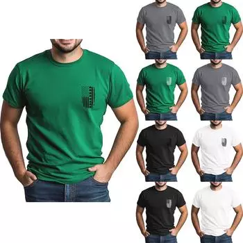 улица. Футболка Patrick s Adult Green с круглым вырезом и короткими рукавами, с принтом в виде трех листьев зеленого цвета S чёрный