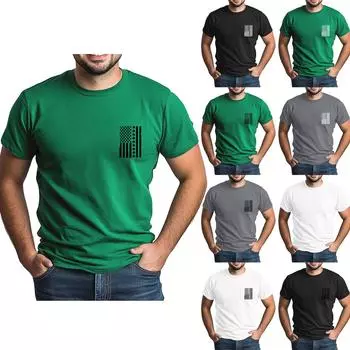 улица. Футболка Patrick s Adult Green с круглым вырезом и короткими рукавами, с принтом в виде трех листьев зеленого цвета L армия зеленый