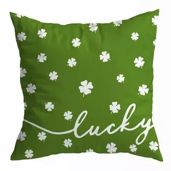 улица. Льняной чехол ко Дню Святого Патрика, декоративный чехол для подушки в честь ирландского праздника One Size