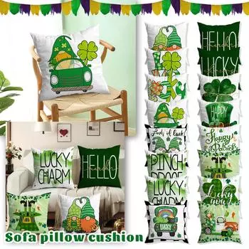 улица. Льняной чехол ко Дню Святого Патрика, декоративный чехол для подушки в честь ирландского праздника One Size
