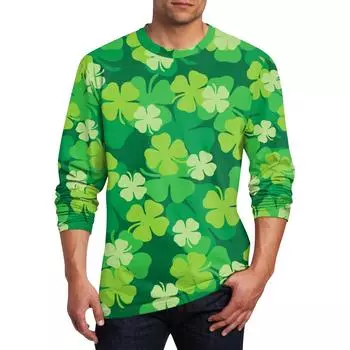 улица. Мужская футболка с длинным рукавом и принтом Patrick s Print, зеленая, с длинным рукавом L армия зеленый