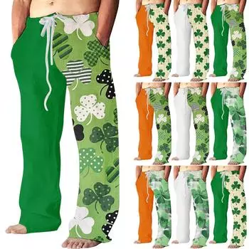 улица. Мужские брюки с принтом Patrick s XL зелёный