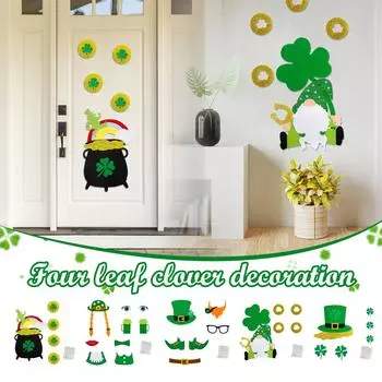 улица. Наклейки на стену ко Дню Святого Патрика, украшения для окон, украшения для стекла, зеленые наклейки для домашнего декора для праздничного орнамента One Size