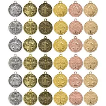 улица. Ожерелье с разноцветной медалью Бенедикта — религиозный кулон в стиле ретро своими руками