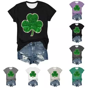 улица. Патрик — женская повседневная футболка с круглым вырезом и короткими рукавами с принтом, большой топ L чёрный