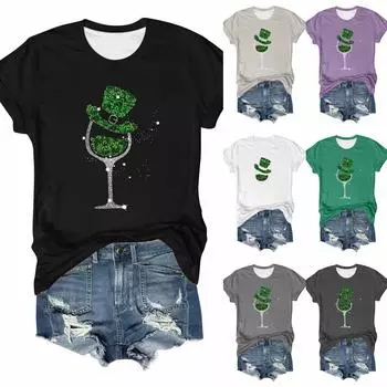 улица. Патрик — женская повседневная футболка с круглым вырезом и короткими рукавами с принтом, большой топ XXXXXL чёрный