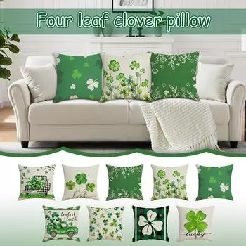 улица. Подушка ко Дню Святого Патрика Зеленая наволочка для дивана с украшением на талию One Size