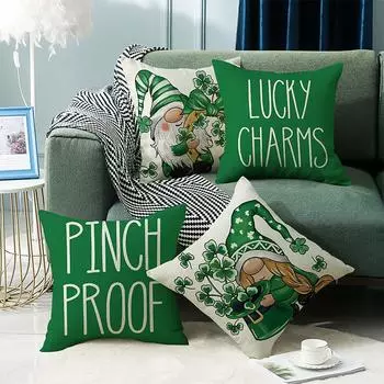 улица. Подушка ко Дню Святого Патрика Зеленая наволочка для дивана с украшением на талию One Size