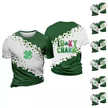 улица. Принт ко Дню Патрика - мужская повседневная футболка с круглым вырезом и короткими рукавами XXXL