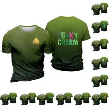 улица. Принт ко Дню Патрика - мужская повседневная футболка с круглым вырезом и короткими рукавами XXXXXL
