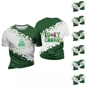 улица. Принт ко Дню Патрика - мужская повседневная футболка с круглым вырезом и короткими рукавами XXXXL