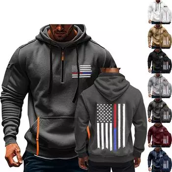 улица. Толстовка с капюшоном Patrick s Green Flag Print для мужчин, пуловер на молнии для мужчин, спортивная повседневная толстовка больших размеров XXL