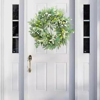 улица. Венок ко Дню Святого Патрика, подвесной кулон, реалистичный вид, легко повесить на входную дверь, искусственный весенний эвкалиптовый венок, декор 50 cm