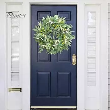 улица. Венок ко Дню Святого Патрика, подвесной кулон, реалистичный вид, легко повесить на входную дверь, искусственный весенний эвкалиптовый венок, декор 50 cm