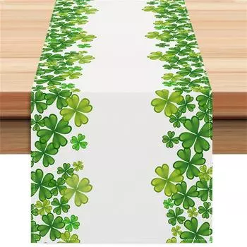 улица. Зеленый печатный баннер Paul s Table Banner Home Living Room Cabinet Decoration Tablecloth Mat Tea Flag Cross Border Festival Tablecloth One Size