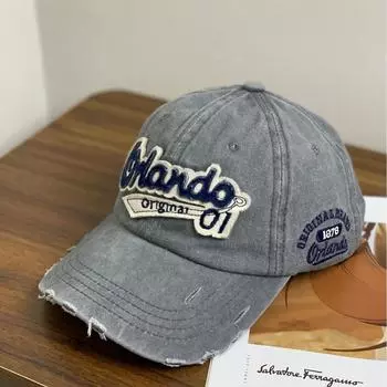 Уличная американская ретро-бейсболка женская с большой окружностью головы, с дырками, джинсовая кепка с широкими полями, показывающая лицо, маленькая шляпа M56-58cm чёрный