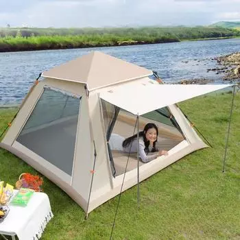 Уличная автоматическая утолщенная быстро открывающаяся ветрозащитная палатка для штормового парка, портативная складная палатка для кемпинга, защита от солнца tent