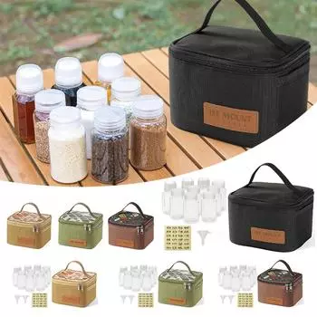 Уличная банка для специй, портативная с сумкой для хранения, твердые жидкие бутылки для приправ, многофункциональные легкие товары для кемпинга CHINA