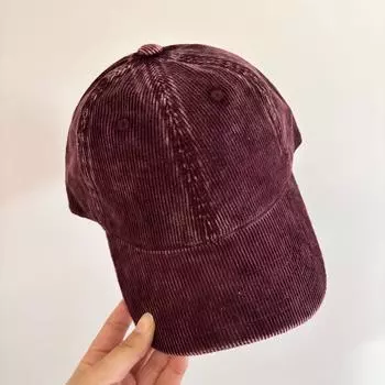 Уличная бейсболка из вельвета с мягким верхом для осени и зимы, модная универсальная однотонная кепка для мужчин и женщин M56-58cm чёрный
