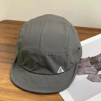 Уличная быстросохнущая кепка для весны и лета, бейсболка с короткими полями, мужская и женская уличная пятисекционная шляпа с мягкими полями M56-58cm чёрный