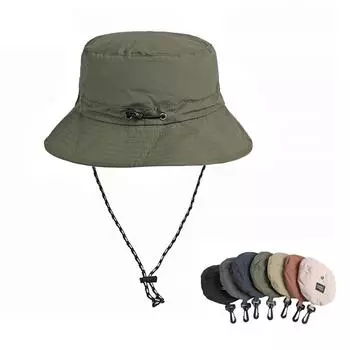 Уличная быстросохнущая водонепроницаемая рыбацкая шляпа, солнцезащитная шляпа, летняя солнцезащитная шляпа для хранения, мужская шляпа на шнурке, женская шляпа хаки