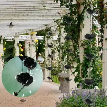 Уличная цепочка для ловли дождя в виде цветка лотоса, регулируемая длина, декоративная цепочка для улавливания дождя, создающая спокойную атмосферу в саду, подвесной кулон, подарок на новоселье чёрный