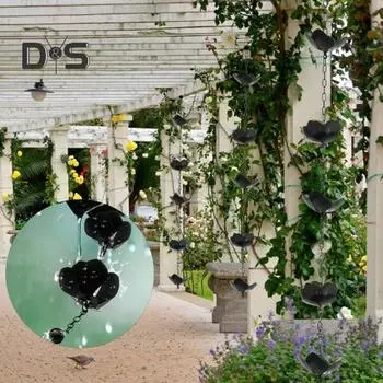 Уличная цепочка для ловли дождя в виде цветка лотоса, регулируемая длина, декоративная цепочка для улавливания дождя, создающая спокойную атмосферу в саду, подвесной кулон, подарок на новоселье чёрный