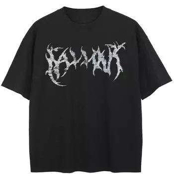 Уличная черная футболка, хлопковые топы унисекс, футболки, летняя футболка с короткими рукавами M чёрный