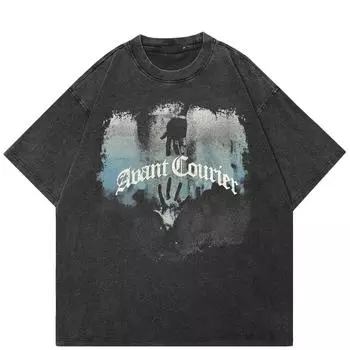 Уличная черная футболка с буквами и графикой, хлопковые топы унисекс, футболки, летняя футболка с короткими рукавами S чёрный