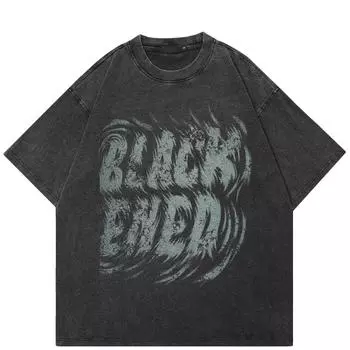 Уличная черная футболка с буквами и графикой, хлопковые топы унисекс, футболки, летняя футболка с короткими рукавами S чёрный